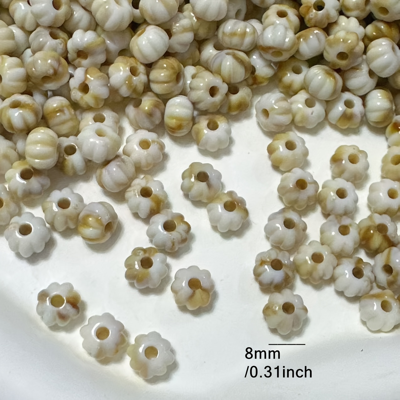 60pcs Bohemian Light-Colored Round Beads, DIY Jewelry